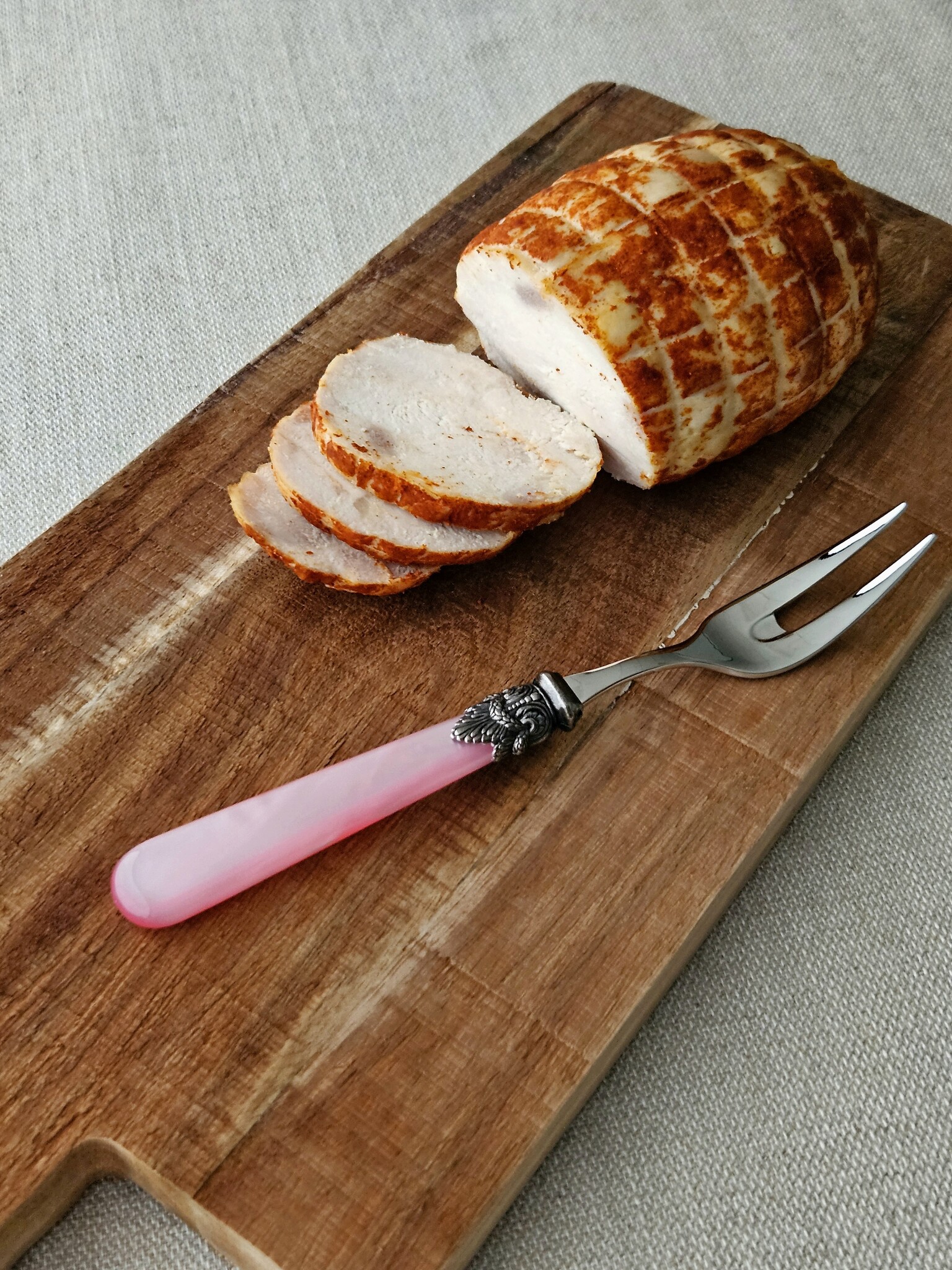 Meat fork, Pink (mother-of-pearl)
