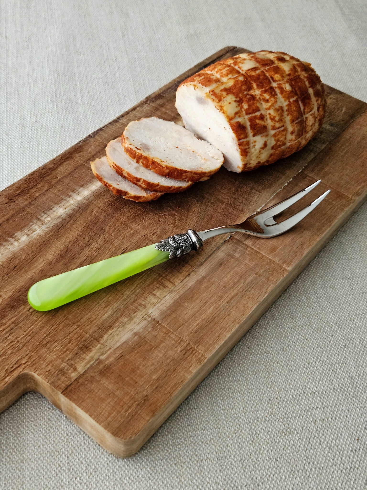 Tenedor para carne, Verde Claro (brillo nácar)