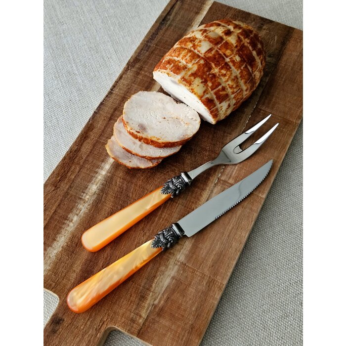 Meat fork, Orange (mother-of-pearl)