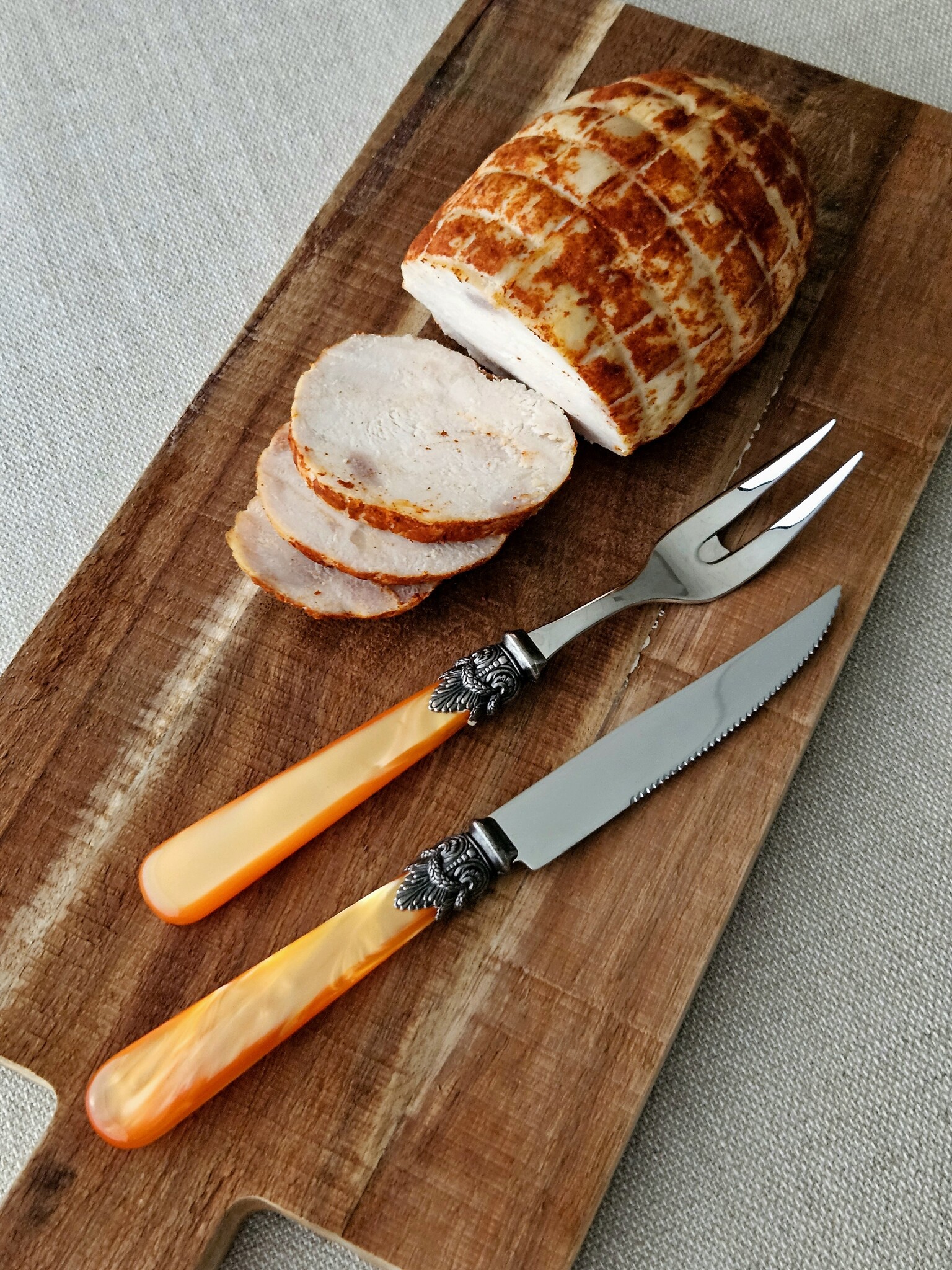 Tenedor para carne, Naranja (nácar)