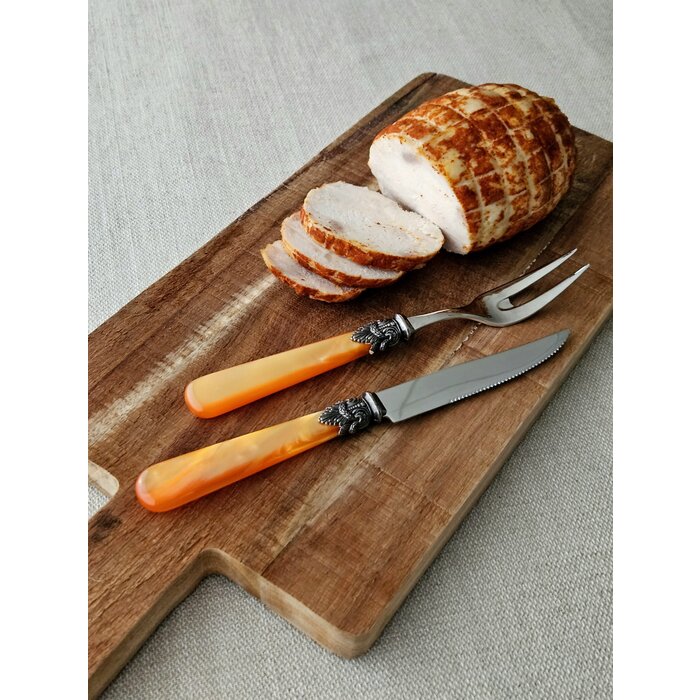 Steak Knife, Orange (mother-of-pearl)