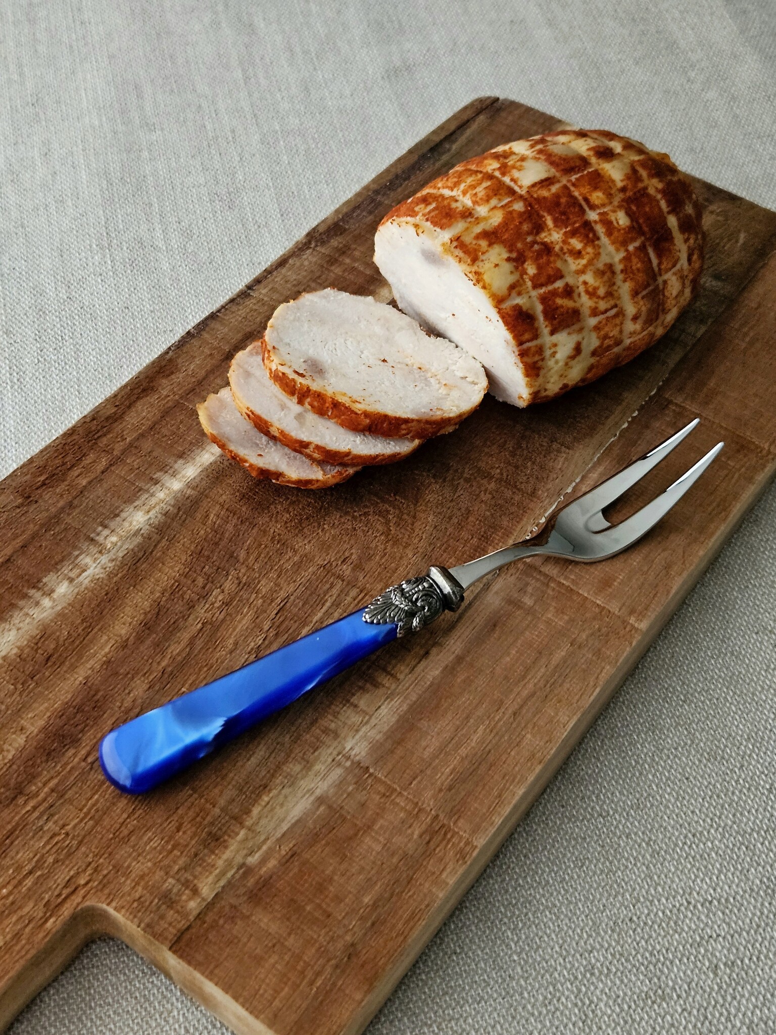 Fourchette à viande, Bleu (nacré)