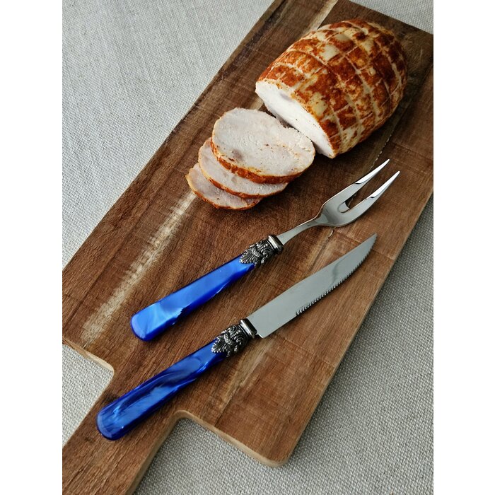Tenedor para carne, Azul (nácar)