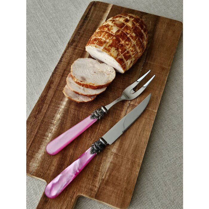 Meat fork, Fuchsia (mother-of-pearl)