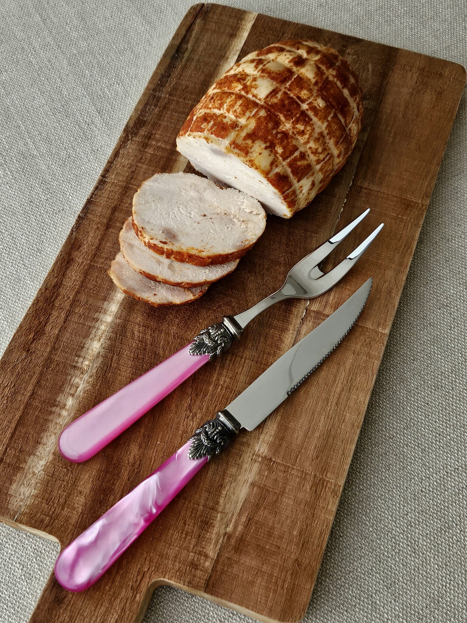 Tenedor para carne, Fucsia (nácar)