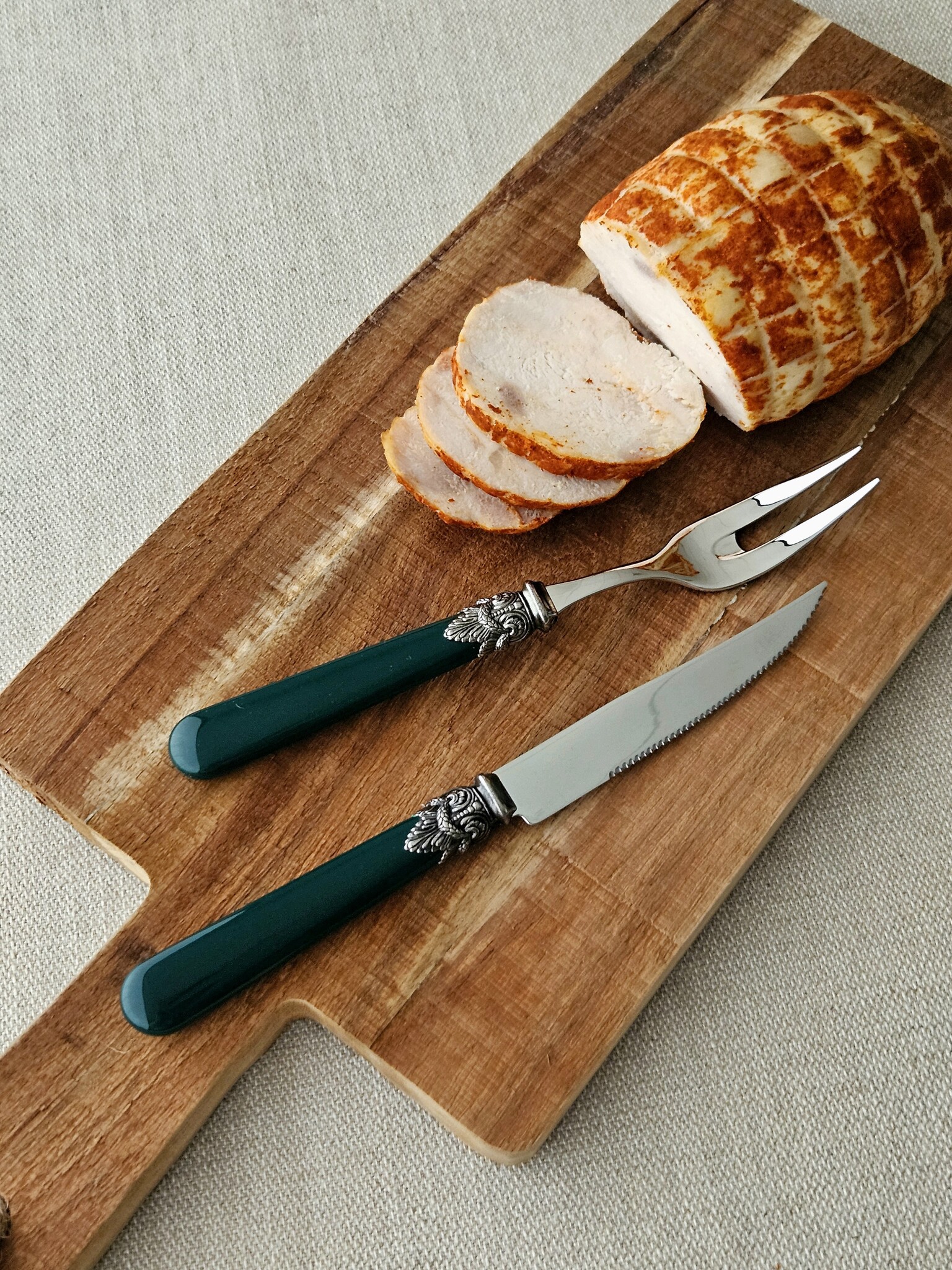 Steak knife, Green (plain)