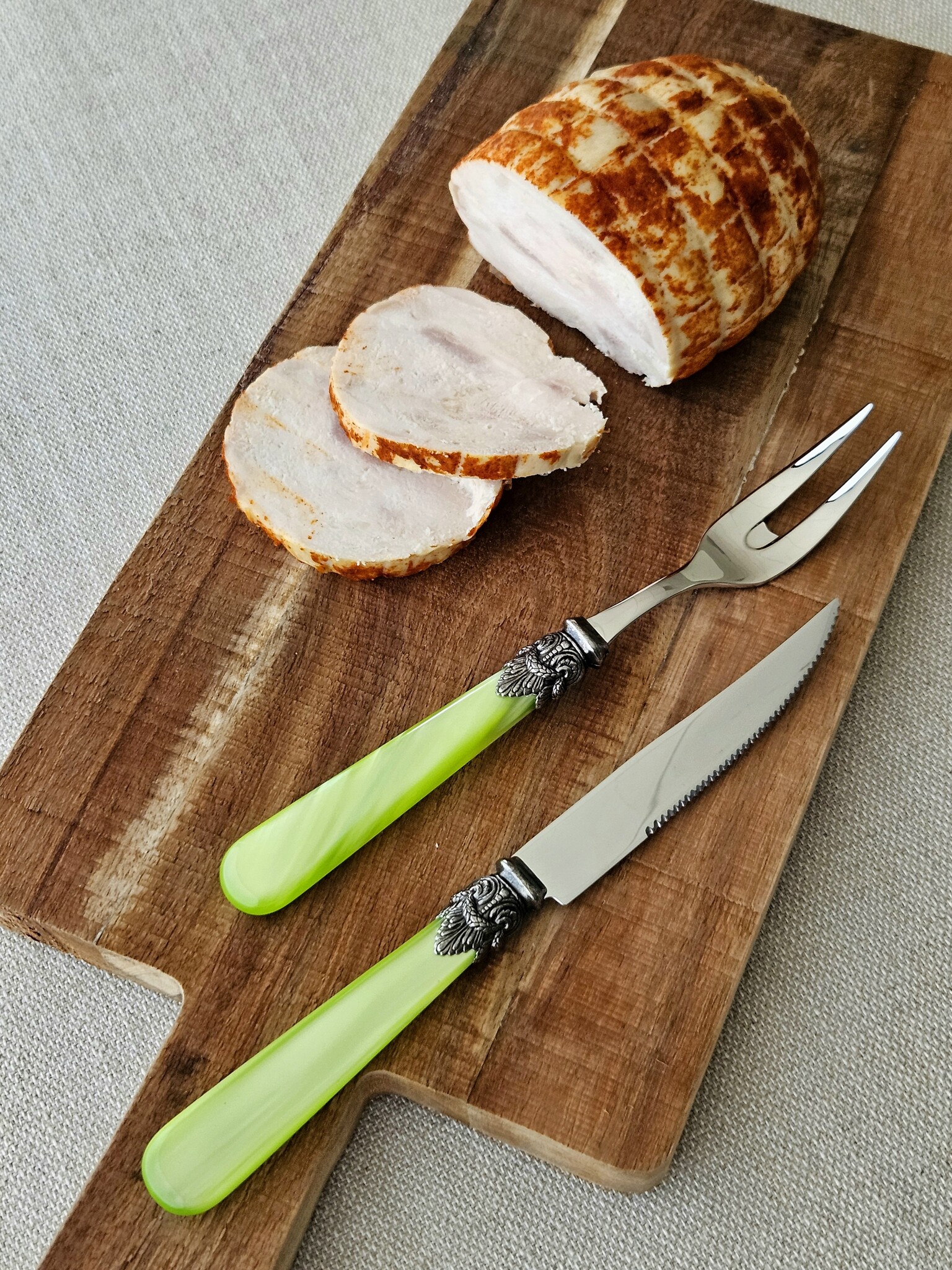 Meat fork, Light Green (mother-of-pearl)