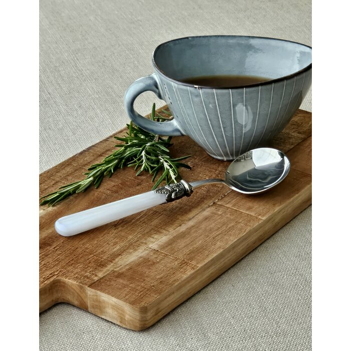 Sauslepel / Juslepel, Wit met Parelmoer