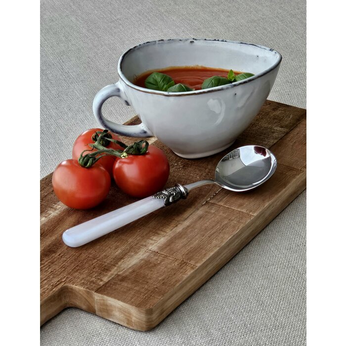 Sauslepel / Juslepel, Wit met Parelmoer