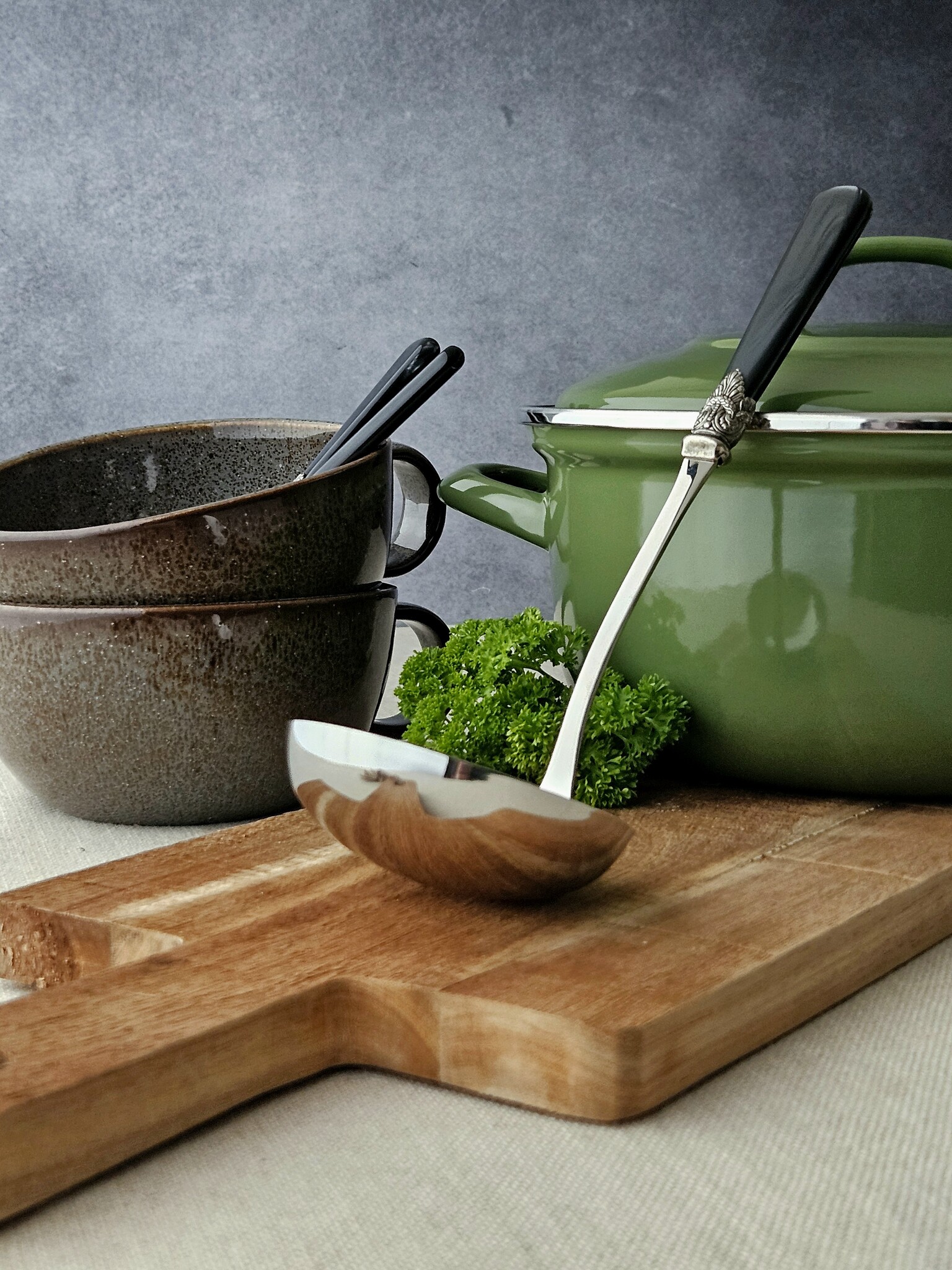 Louche à soupe, Noir (éclat nacré)