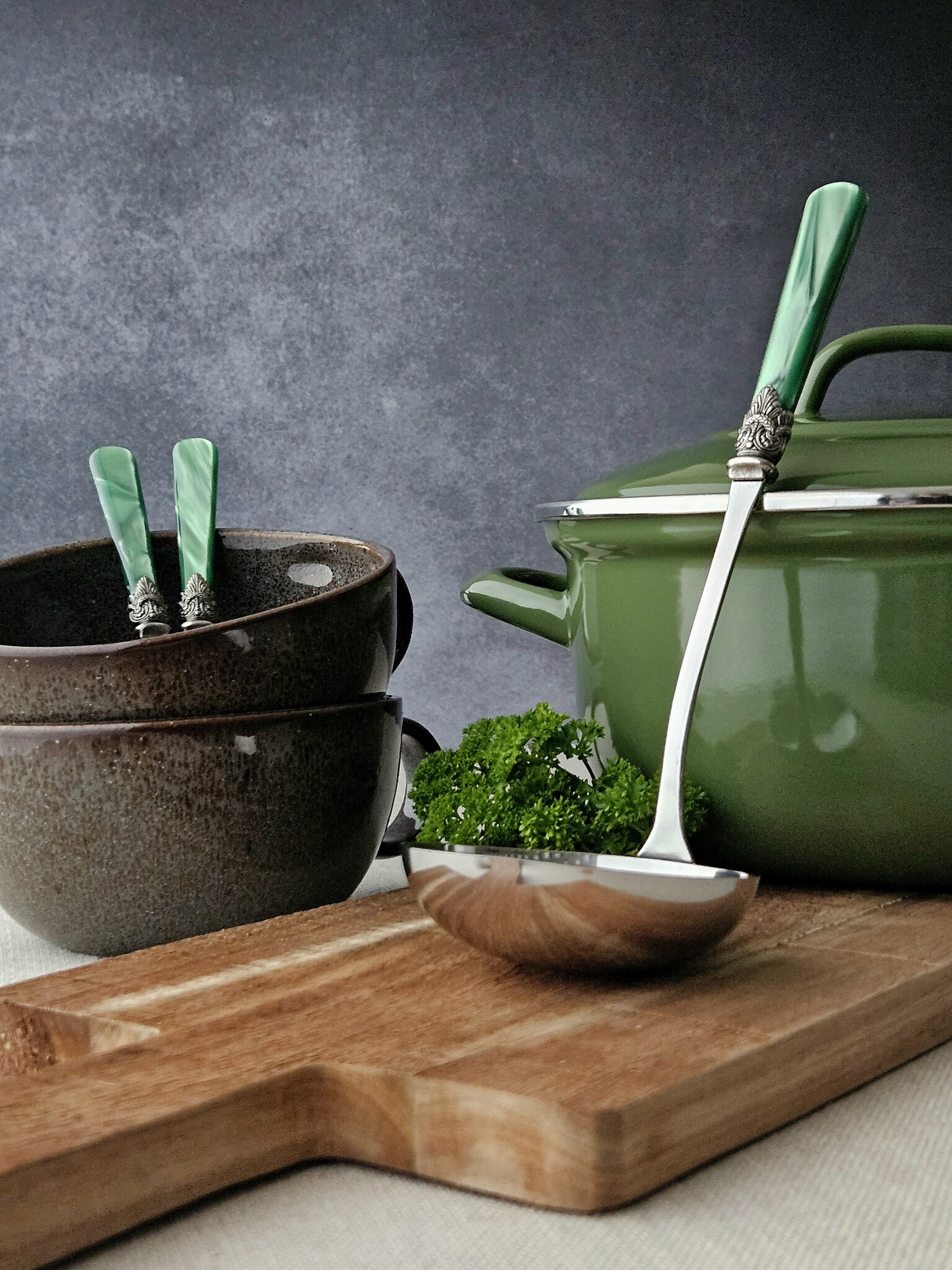 Louche à soupe, Vert (éclat nacré)