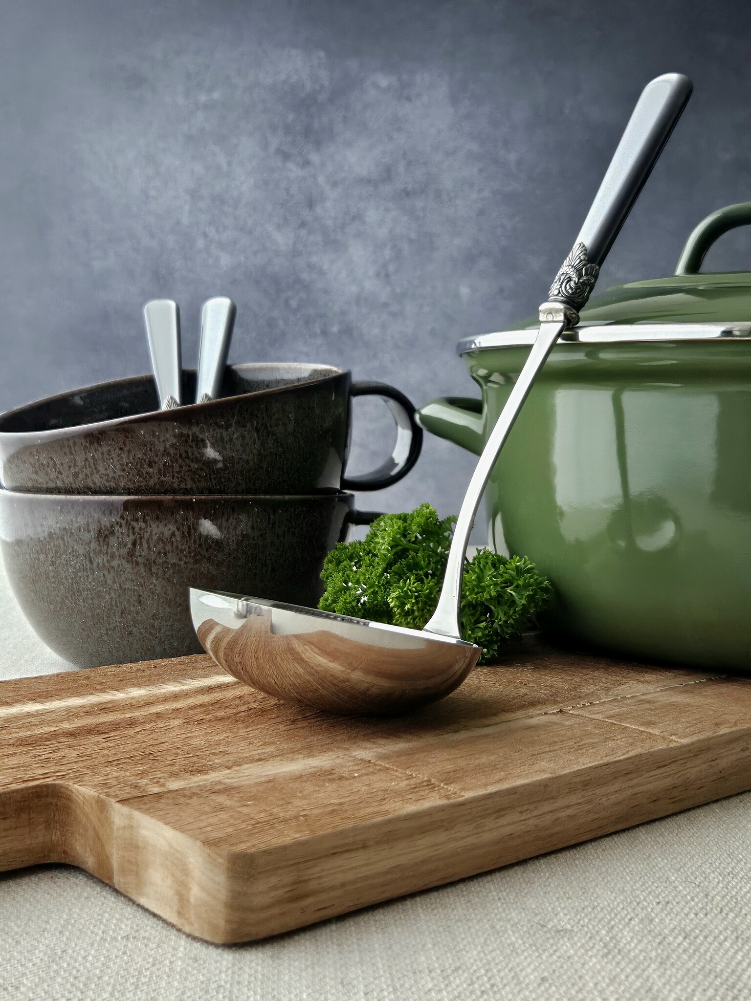 Louche à soupe, Gris (éclat nacré)