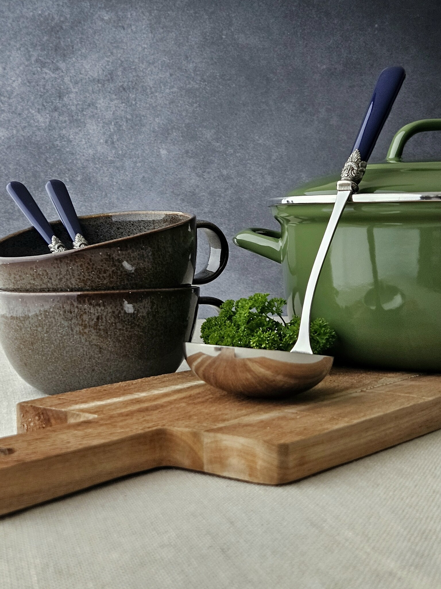 Soup ladle, Blue (plain)