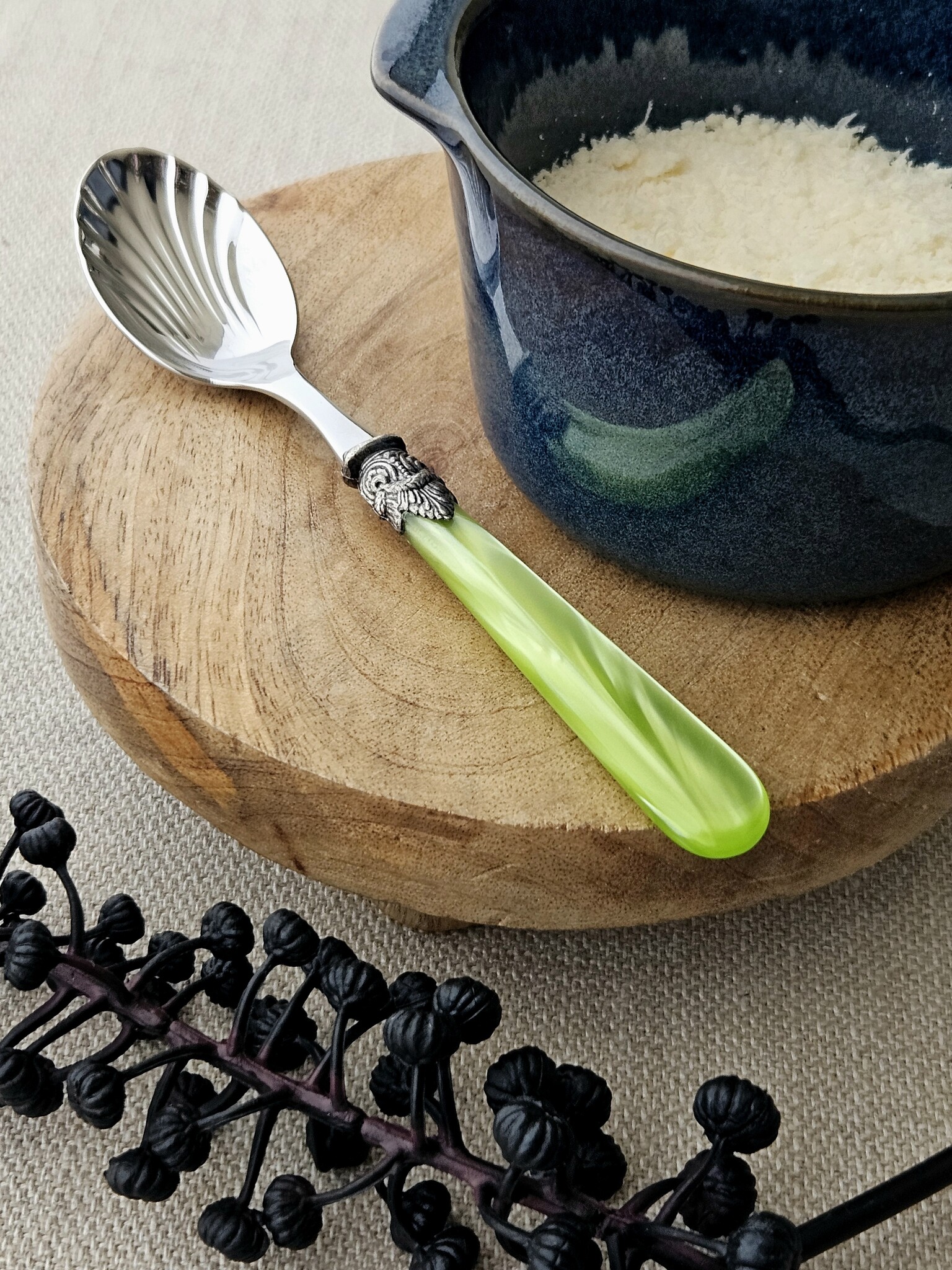 Cuillère à fromage , Vert Clair (éclat nacré)