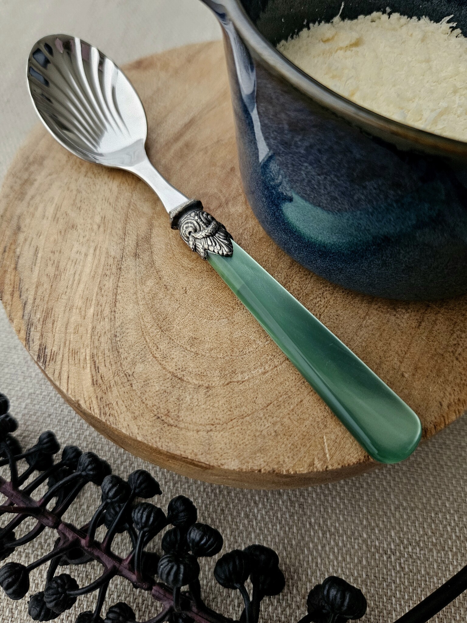 Cuchara para queso, Verde (nácar)