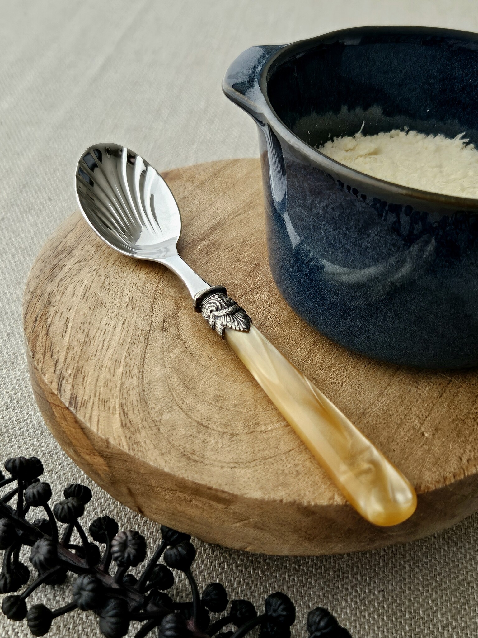 Cuillère à fromage, Miel Or (éclat nacré)