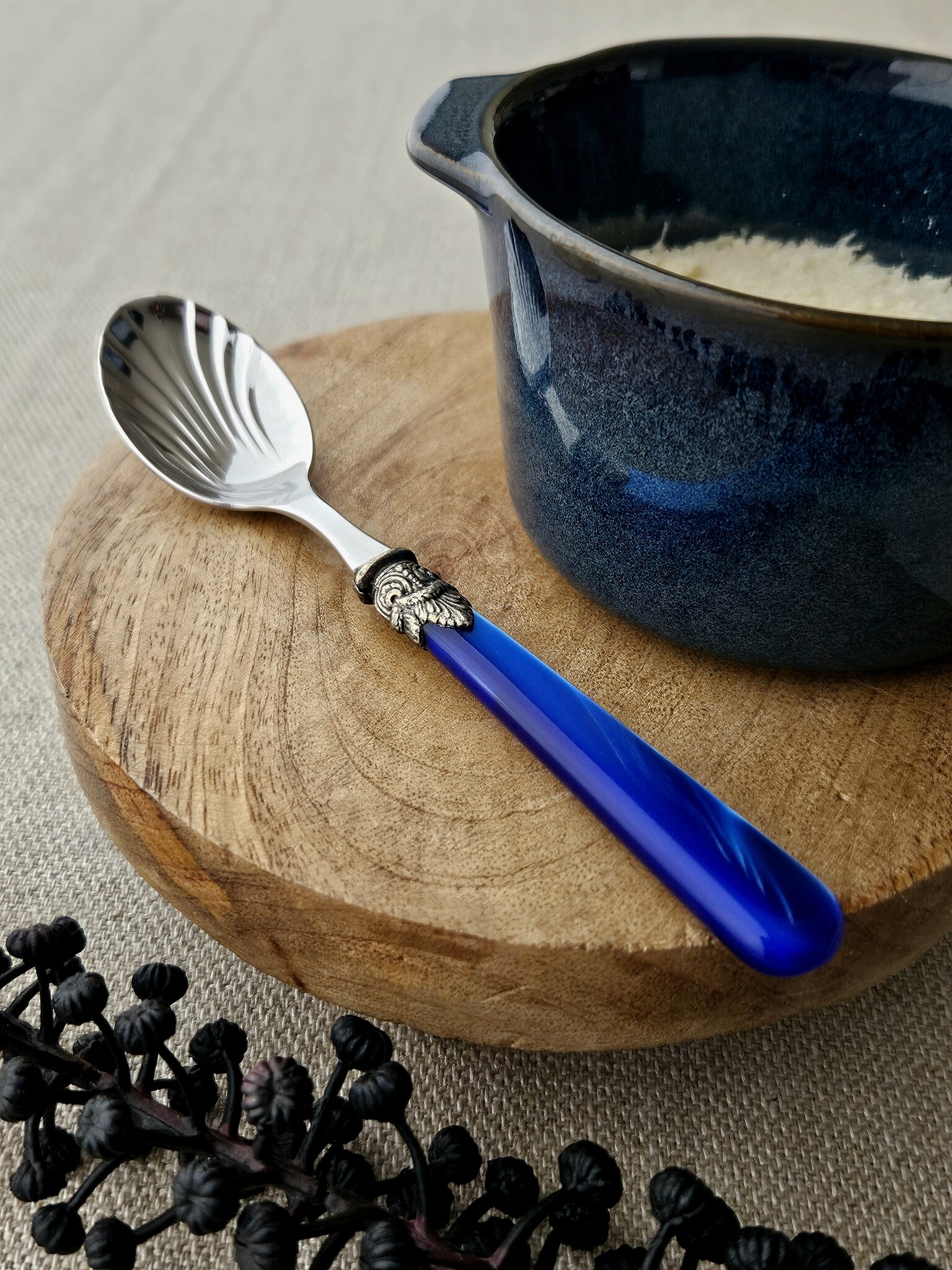 Cuchara para queso, Azul (brillo nácar)