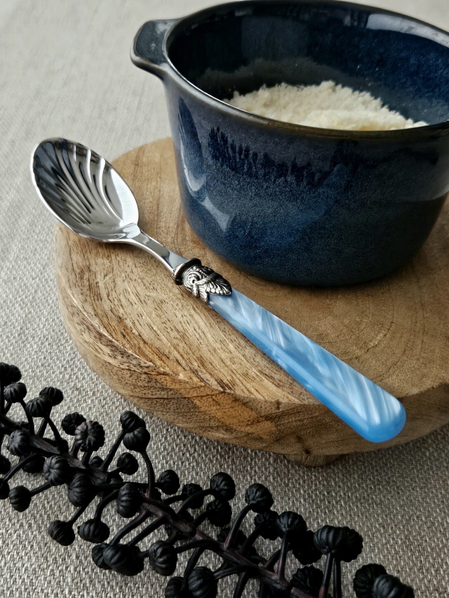Cuillère à fromage, Bleu Clair (nacré)