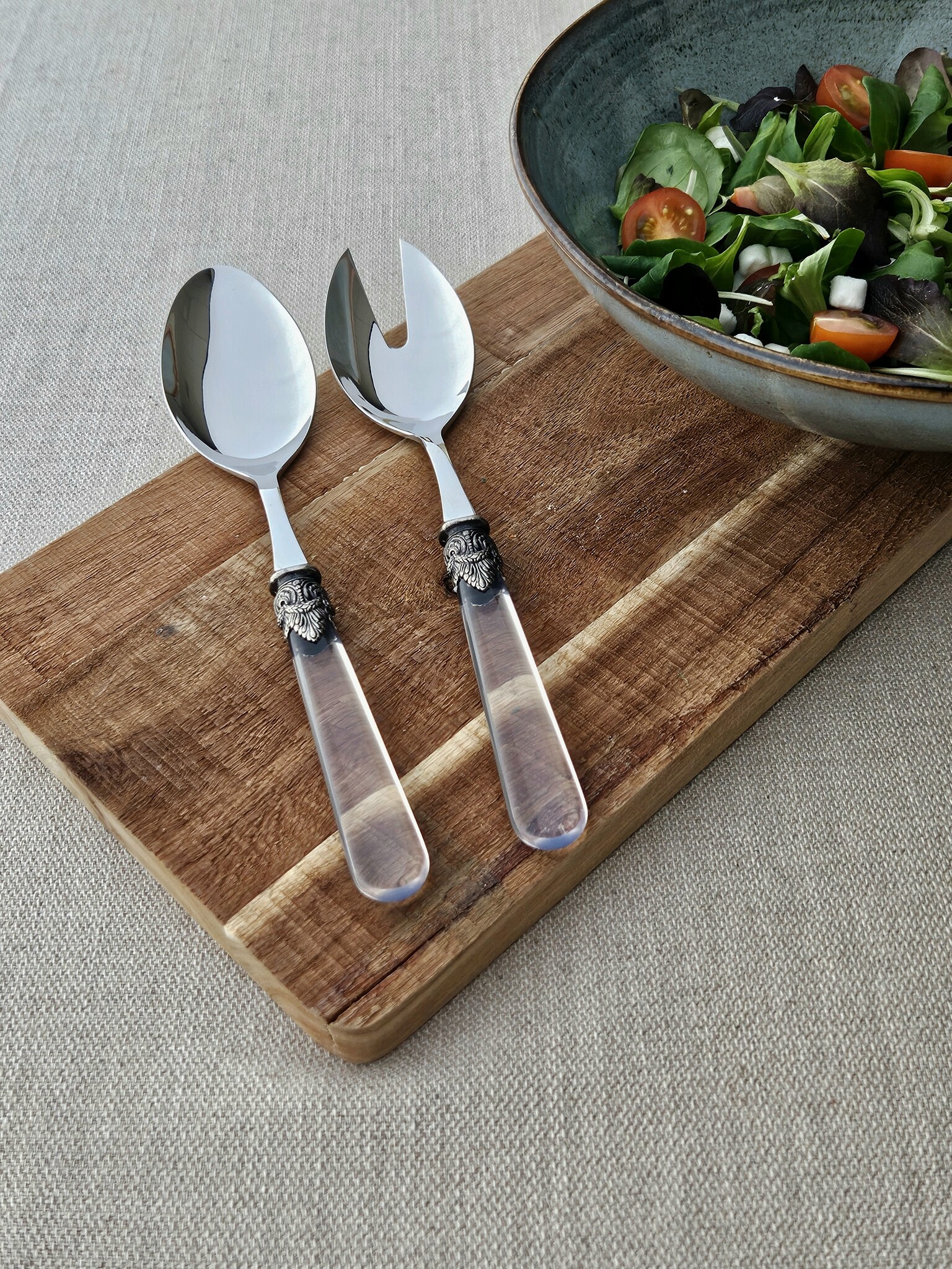 2-teiliges Salatbesteck (Salatlöffel und Salatgabel),Transparent, EME Napoleon