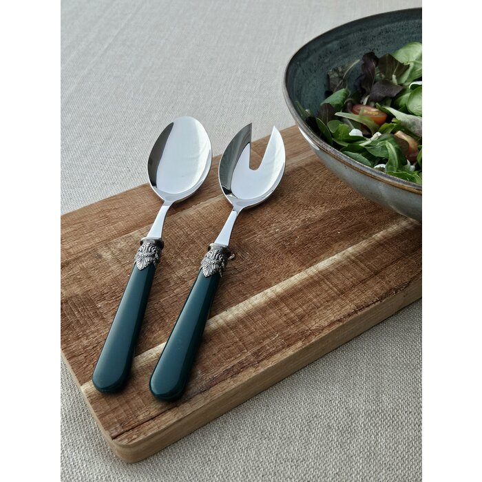 Salatbesteck, 2-teilig (Salatlöffel und Salatgabel), Grün (matt), EME Napoleon