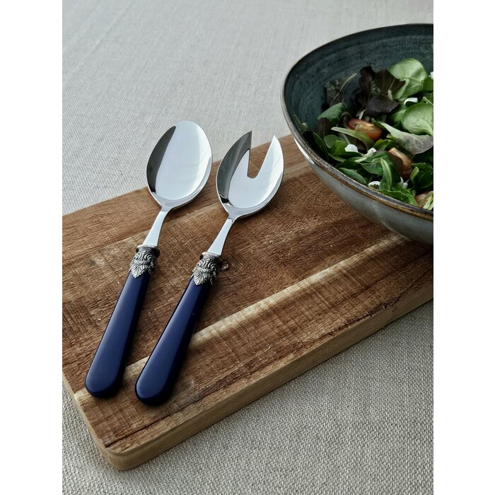 Slabestek, set met slavork en slalepel, Blauw (mat), EME Napoleon