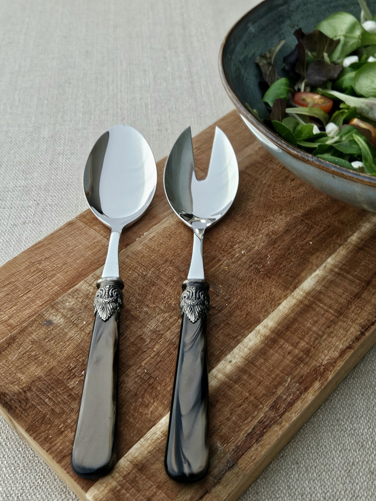 Couverts à salade, Brun (éclat nacré)