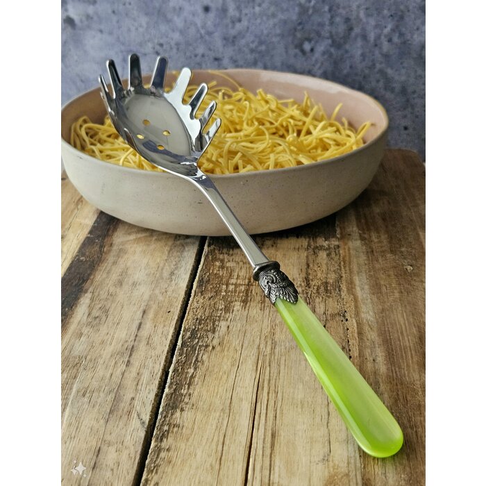 Spaghettilepel / Noedellepel, Lichtgroen met Parelmoer