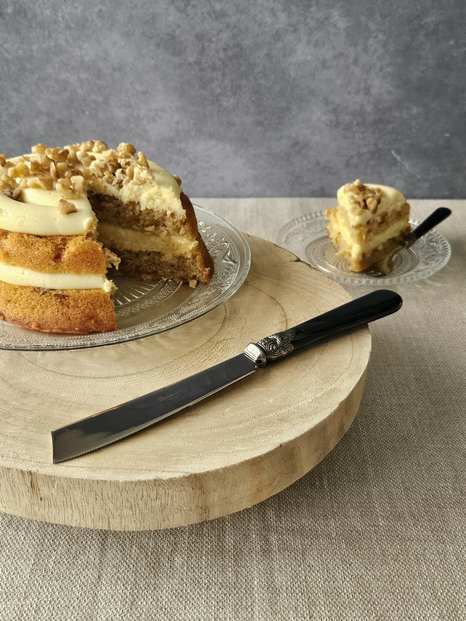 Cake knife, Black (mother-of-pearl)