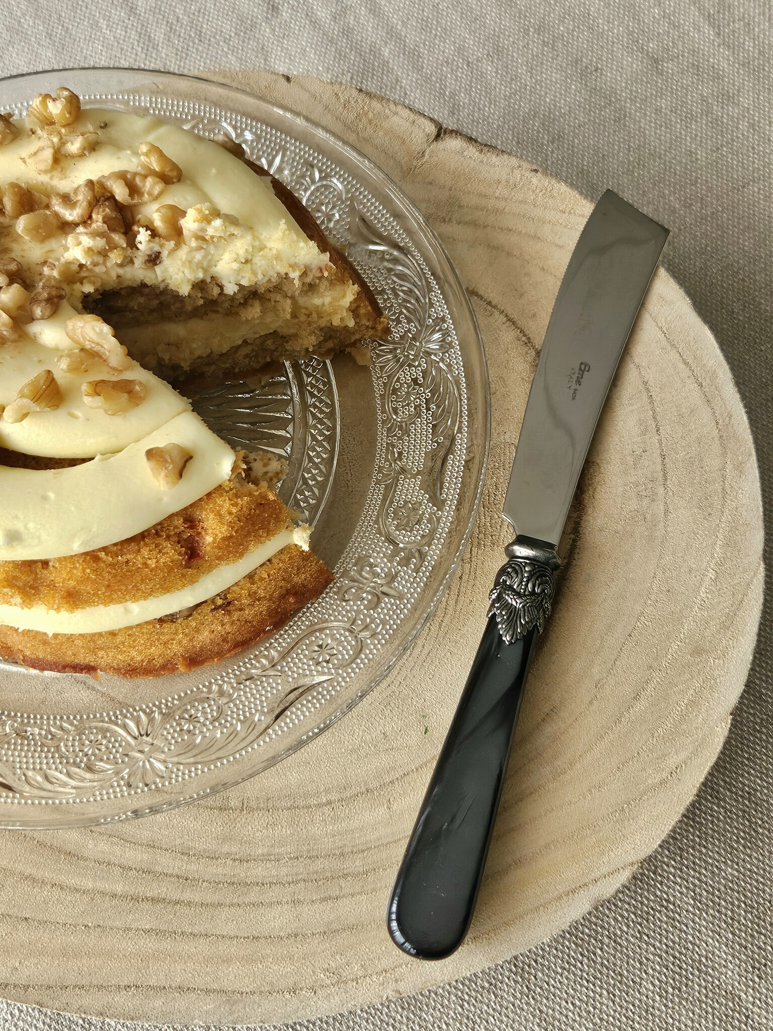 Cake knife, Black (mother-of-pearl)