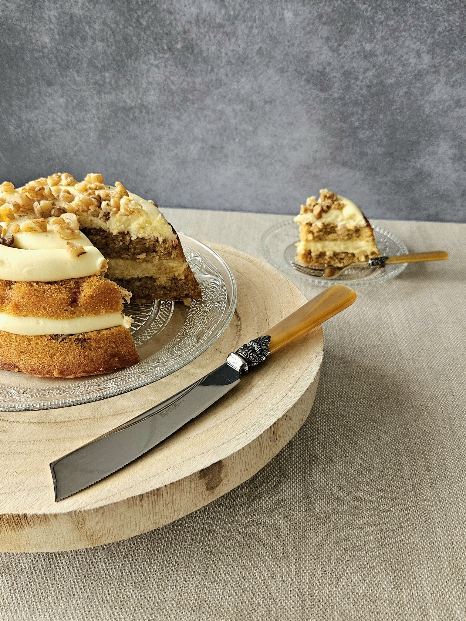 Cake knife, Honey Gold (mother-of-pearl)