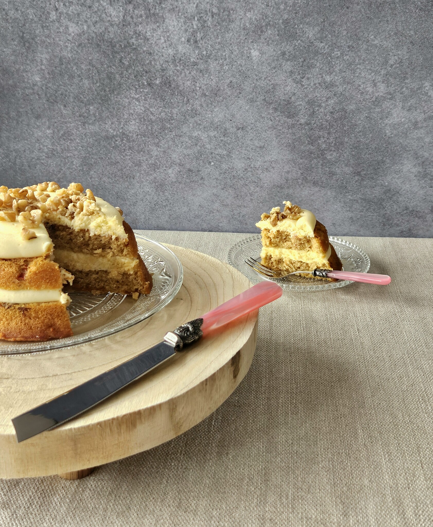 Cake knife, Pink (mother-of-pearl sheen)