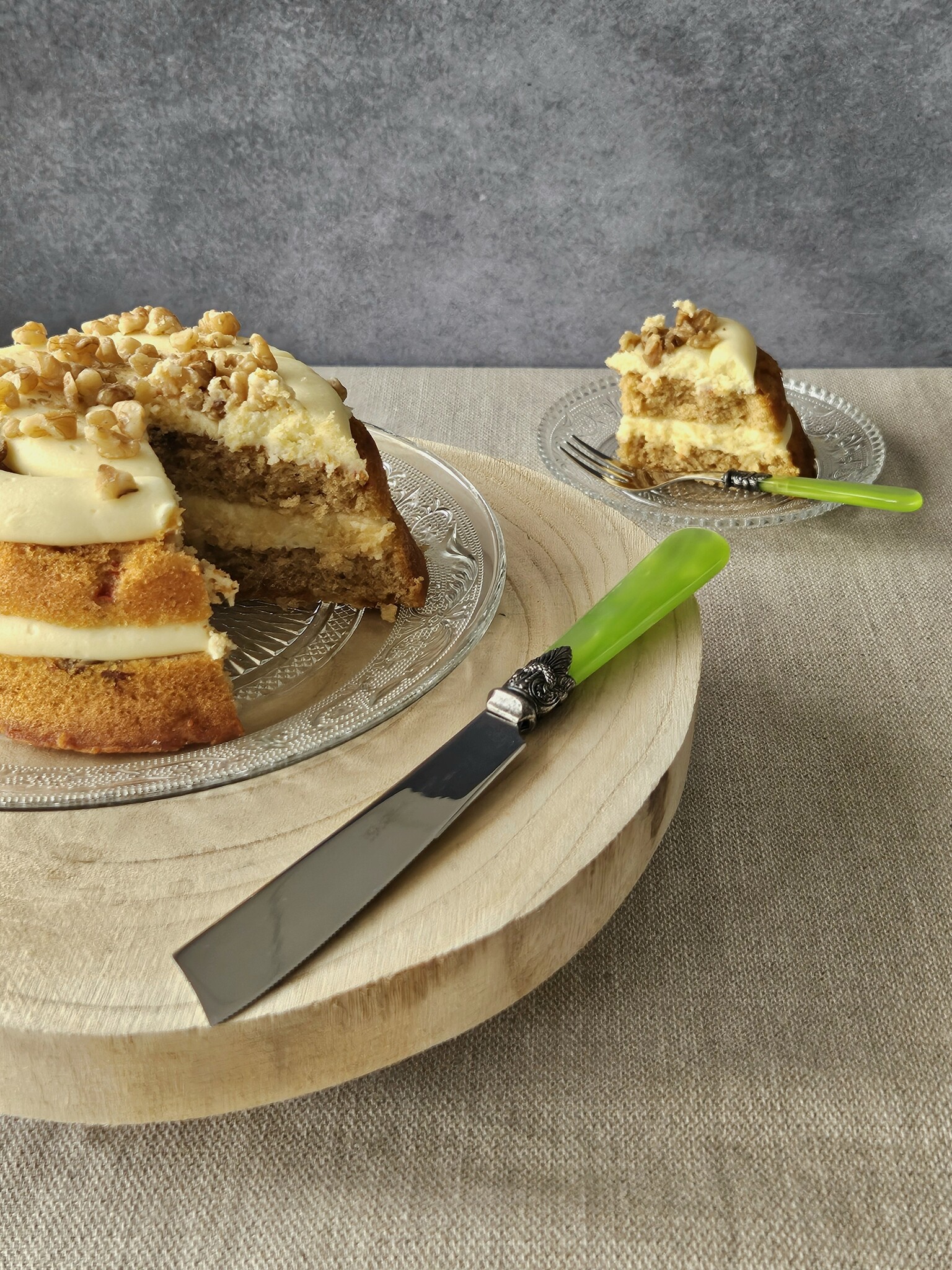 Cuchillo para tarta, Verde Claro (brillo nácar)