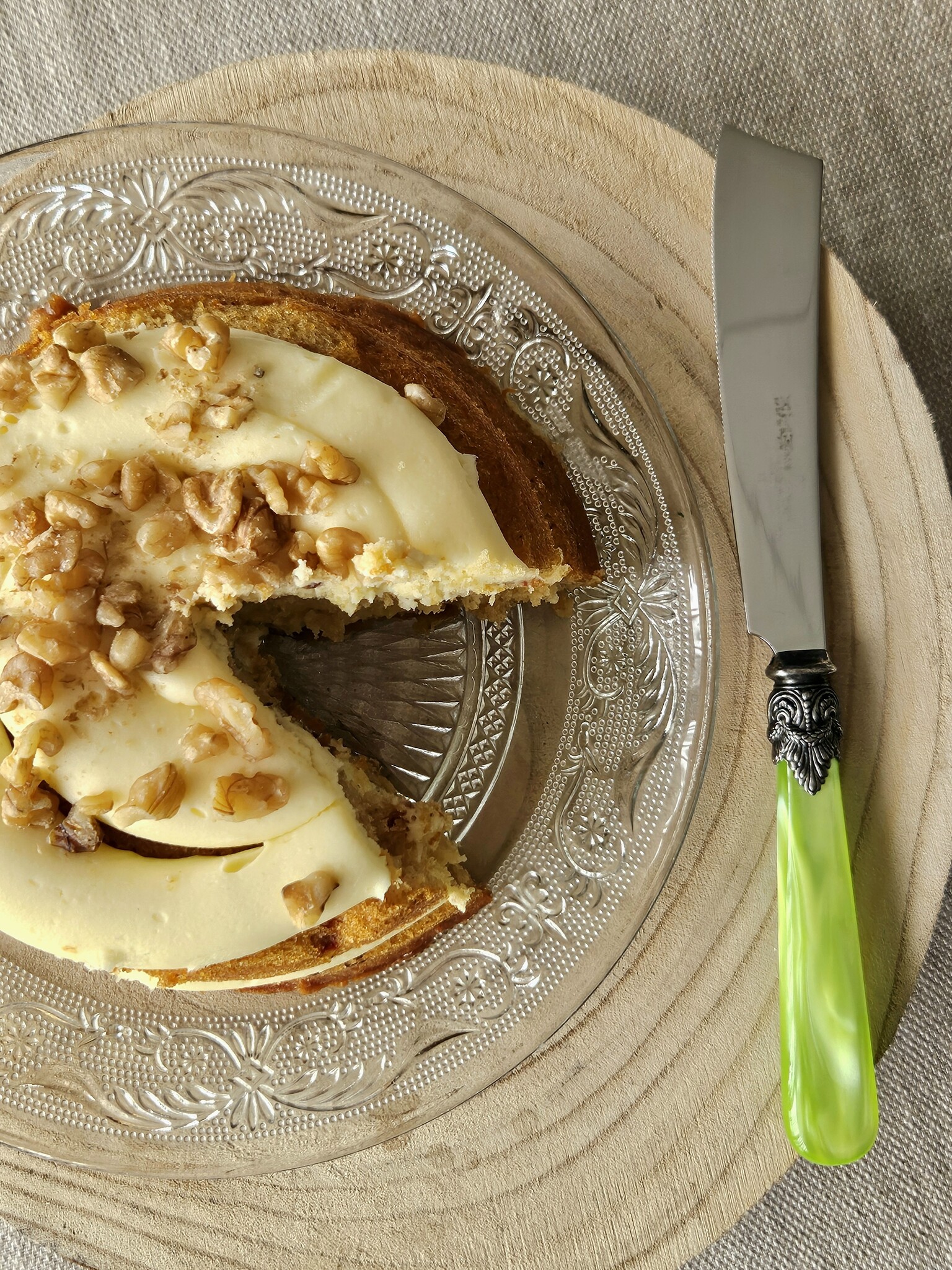 Couteau à gâteaux, Vert Clair (éclat nacré)