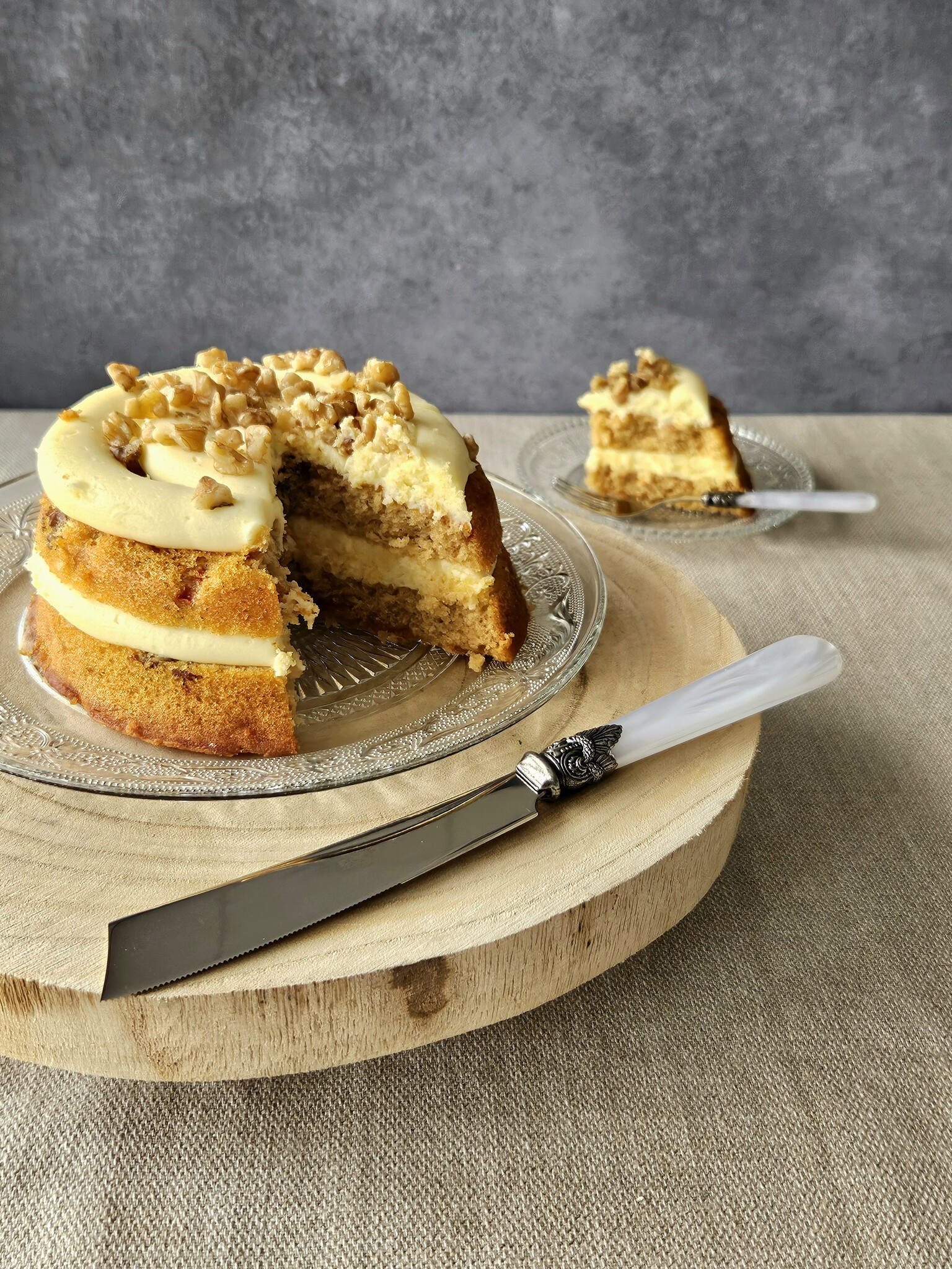 Couteau à gâteaux, Blanc (nacré)