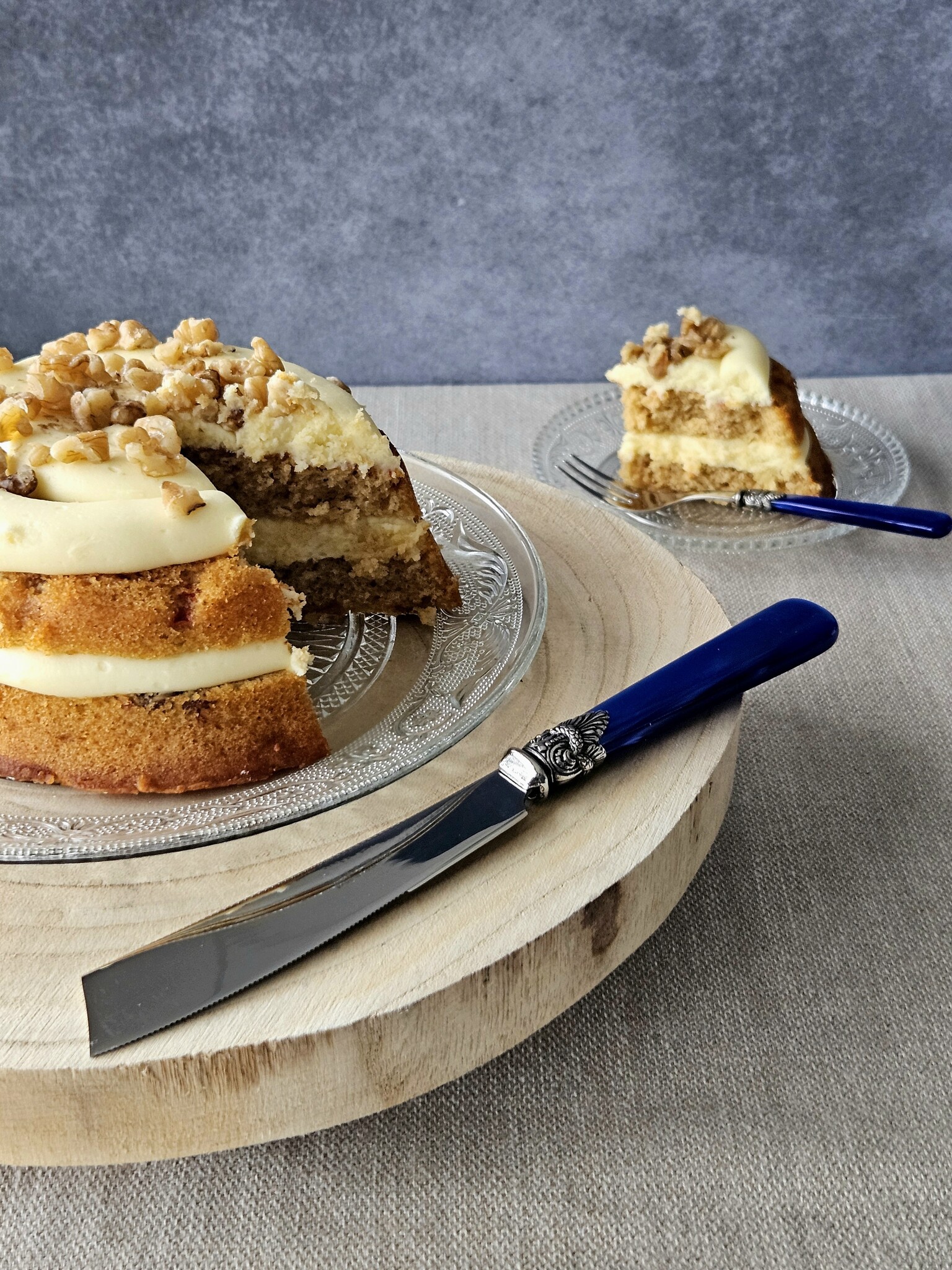 Cuchillo para tarta, Azul (brillo nácar)