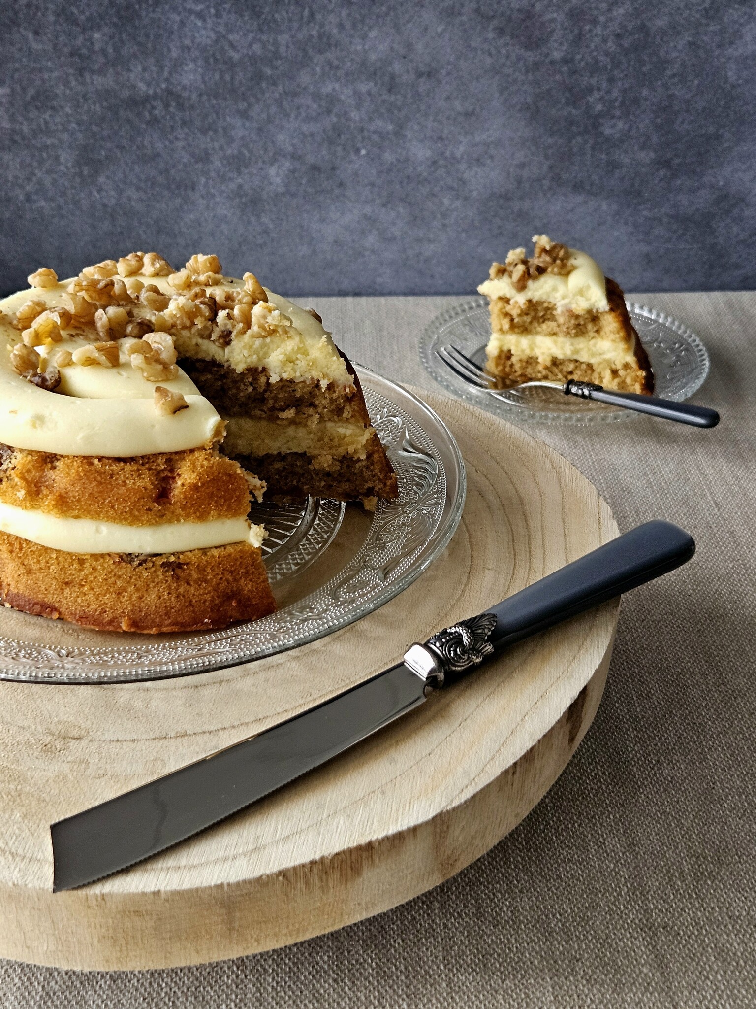 Couteau à gâteaux, Gris (éclat nacré)