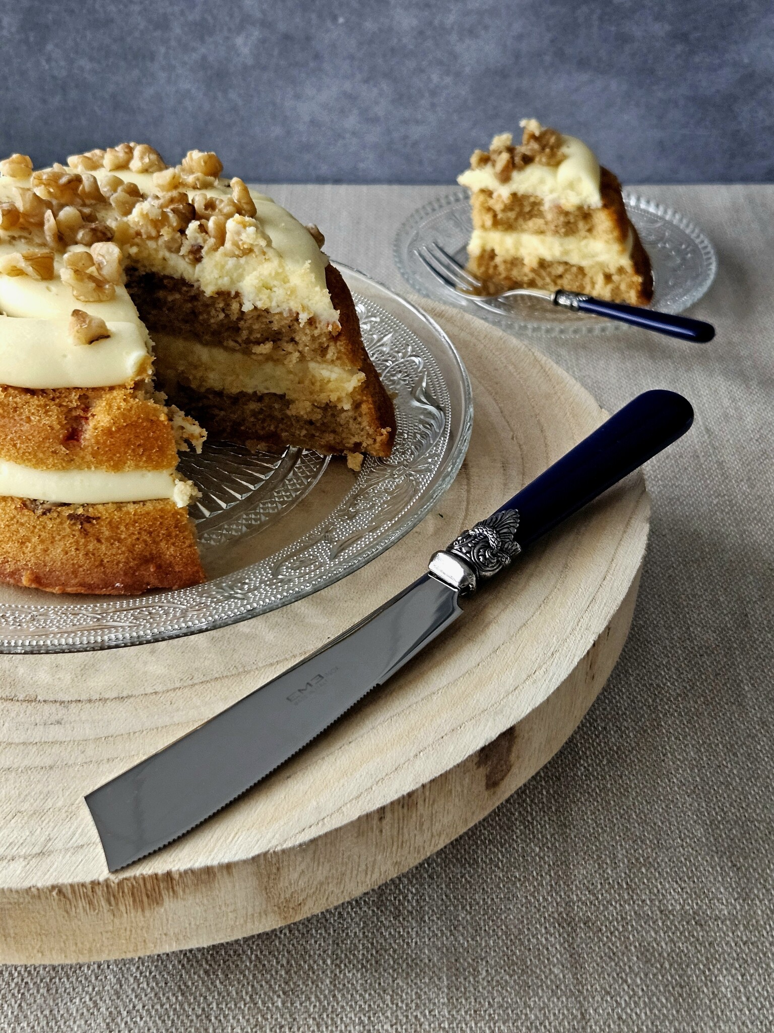 Cake knife, Blue (matte)