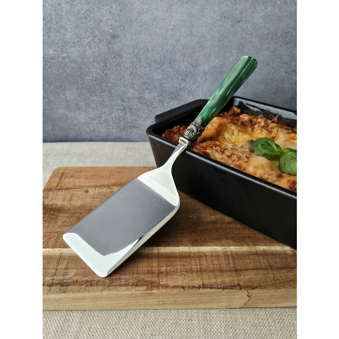 Lasagneheber / Lasagne Servierlöffel , Grün mit Perlmutt