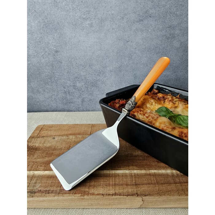 Lasagneschep / Lasagne opscheplepel, Oranje met Parelmoer