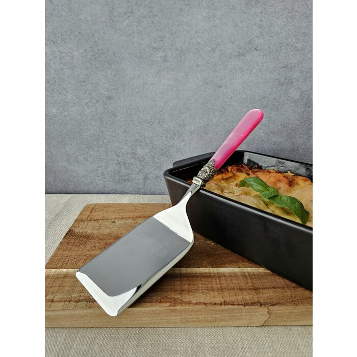 Lasagneschep / Lasagne opscheplepel, Fuchsia met Parelmoer