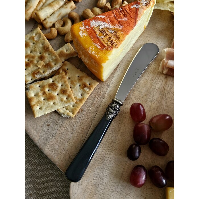 Botermesje / Tapasmesje, Zwart met Parelmoer (18 cm)