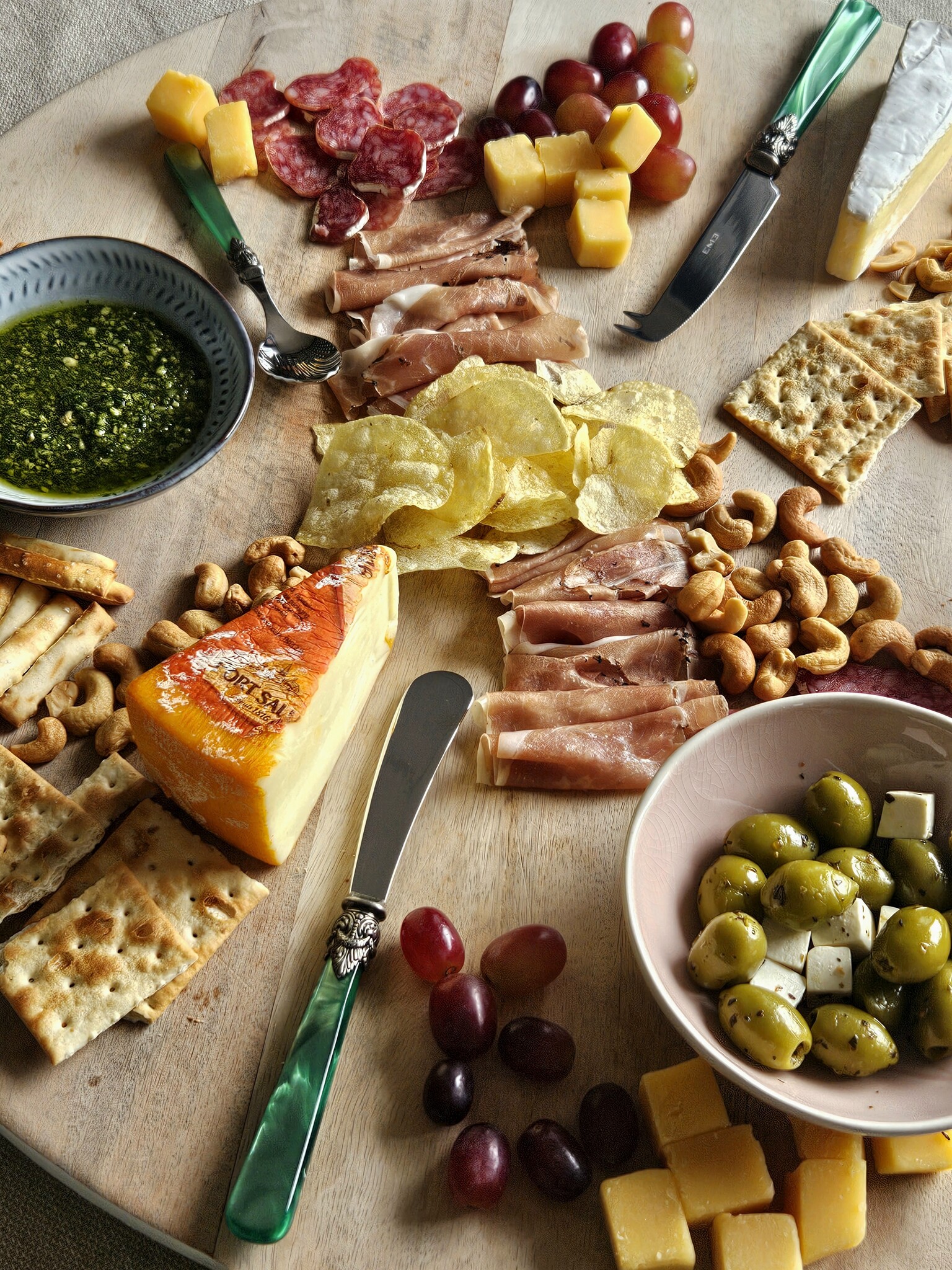 Botermesje / Tapasmesje, Groen met Parelmoer (18 cm)