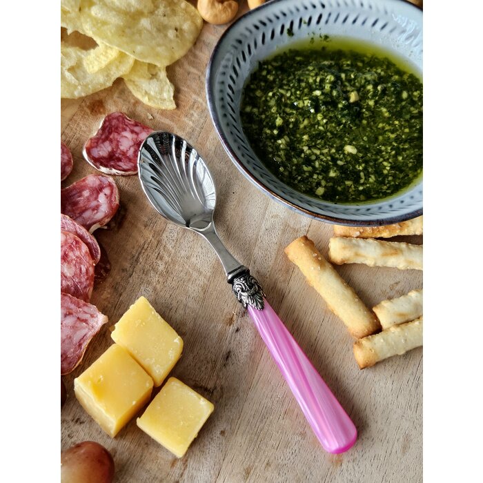 Cheese spoon, Fuchsia (mother-of-pearl)