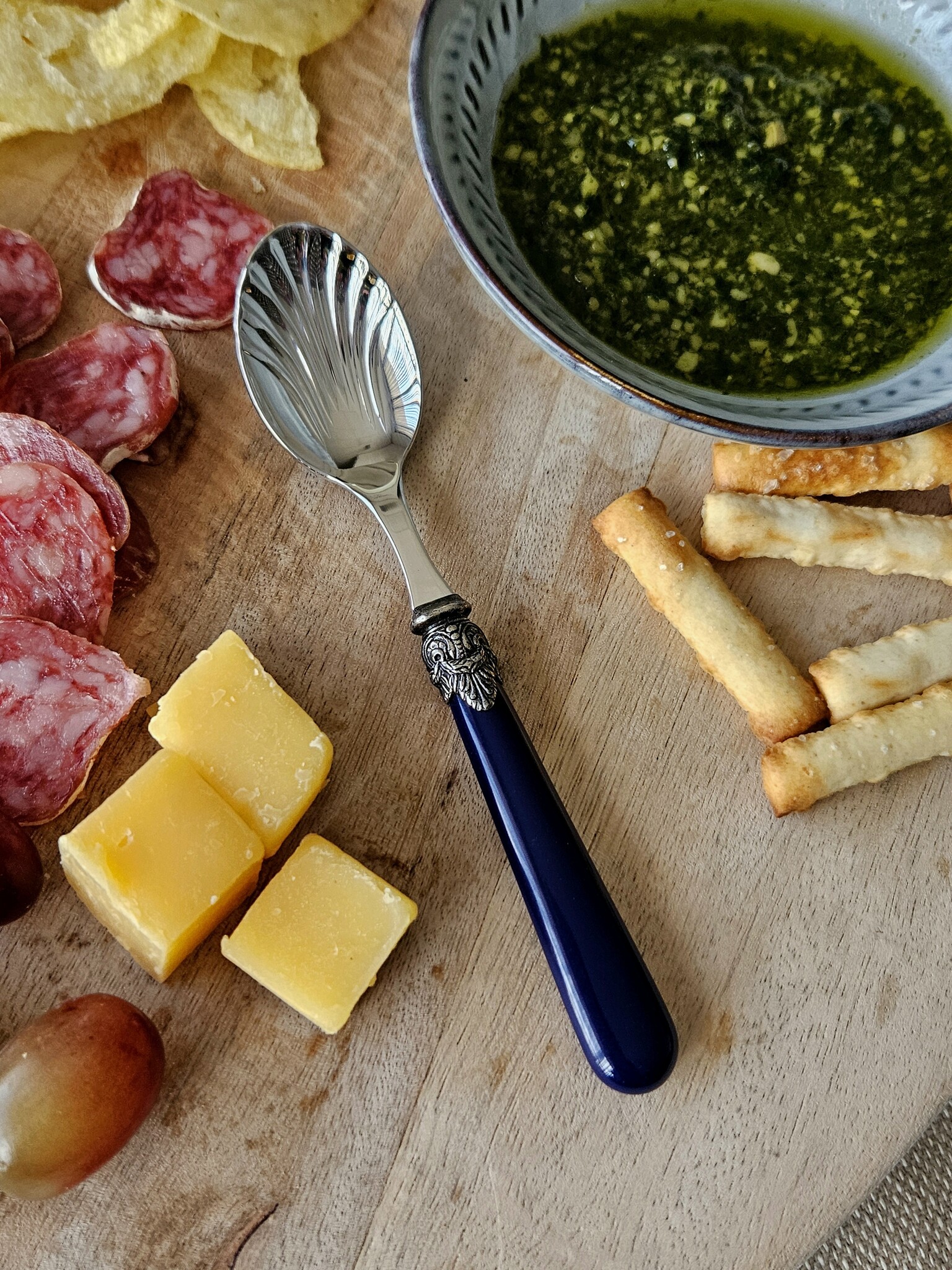 Cuillère à fromage, Bleu (mat)