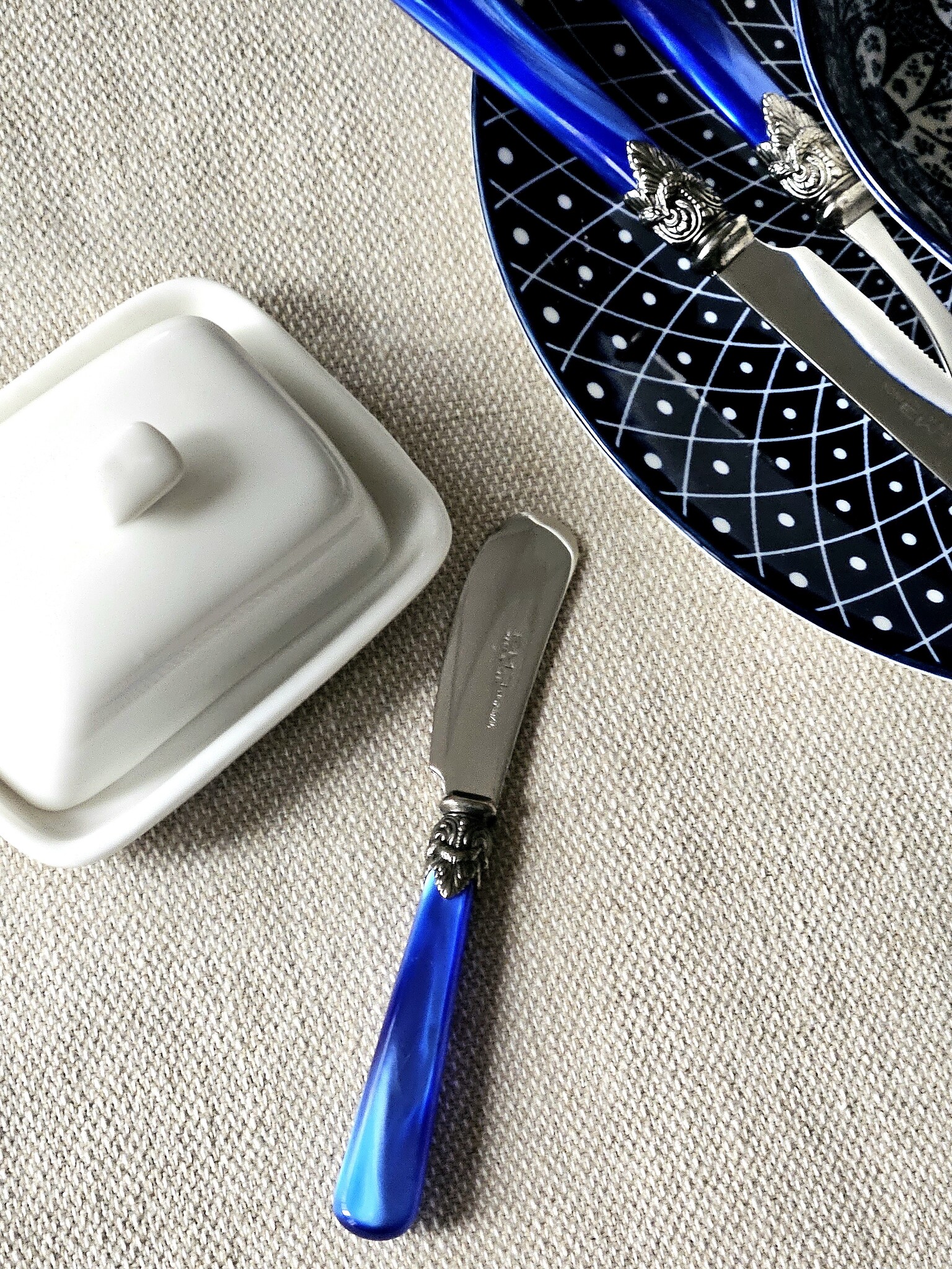 Botermesje klein, Blauw (parelmoer), EME Napoleon