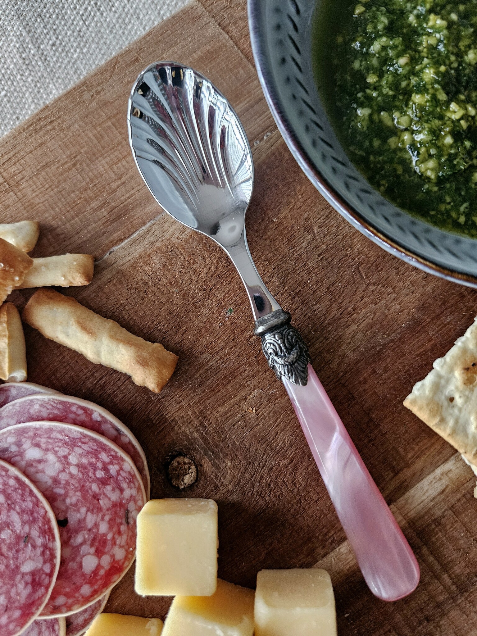 Cuchara para queso, Rosa (brillo nácar)