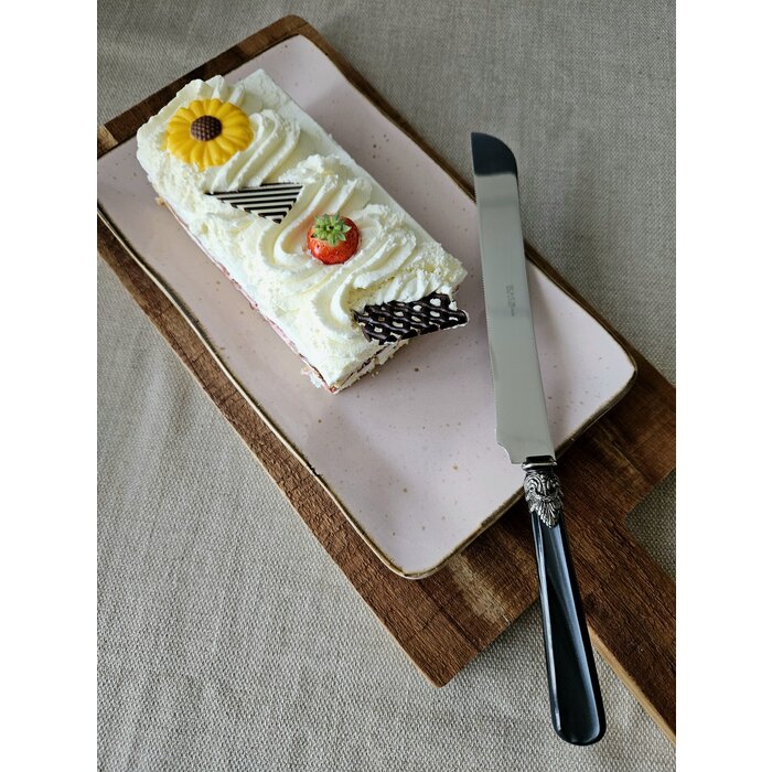 Couteau pain / Couteau à tarte, avec un manche Noir (nacré)