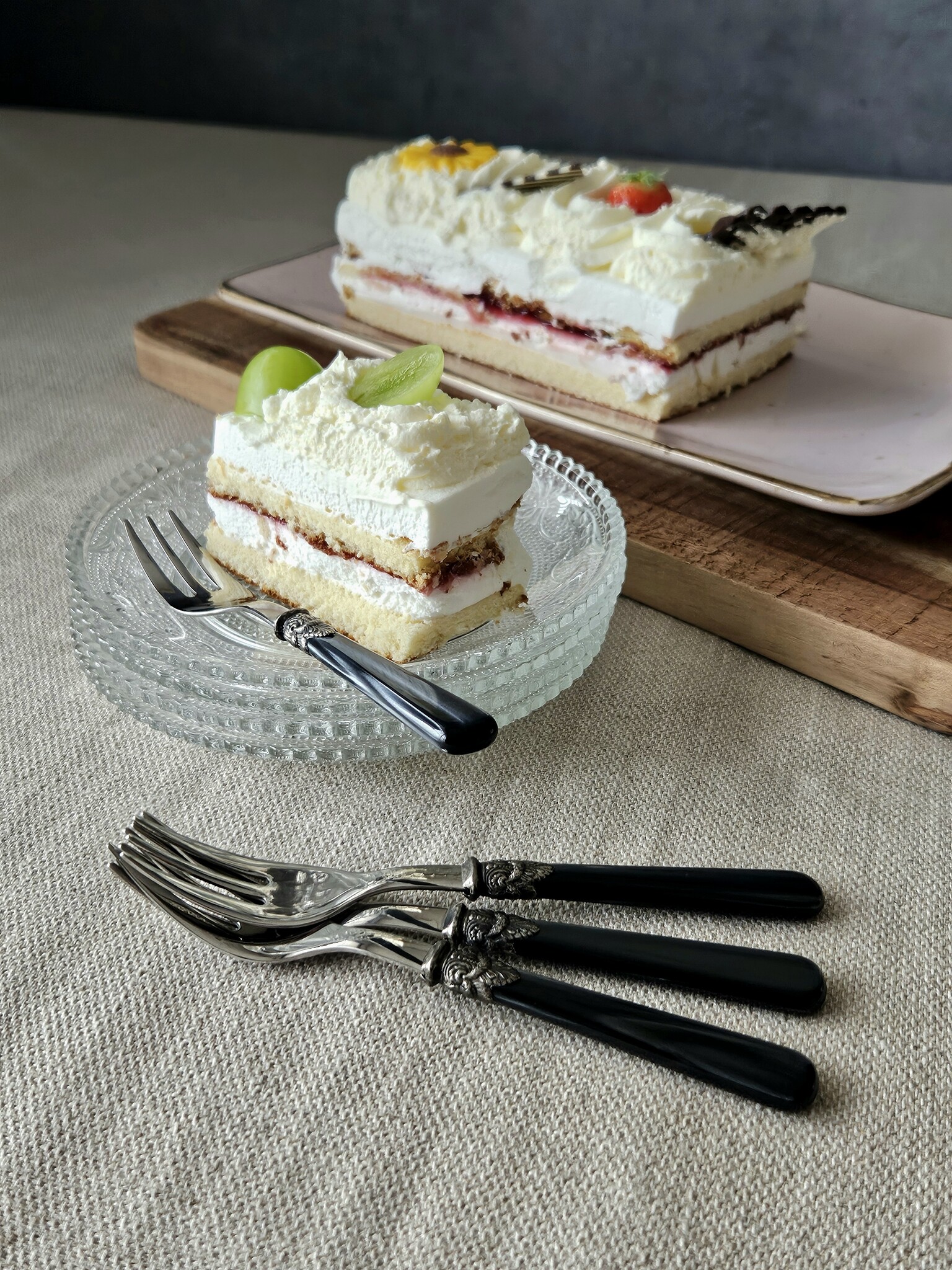 Fourchette à gâteau, Noir (éclat nacré)