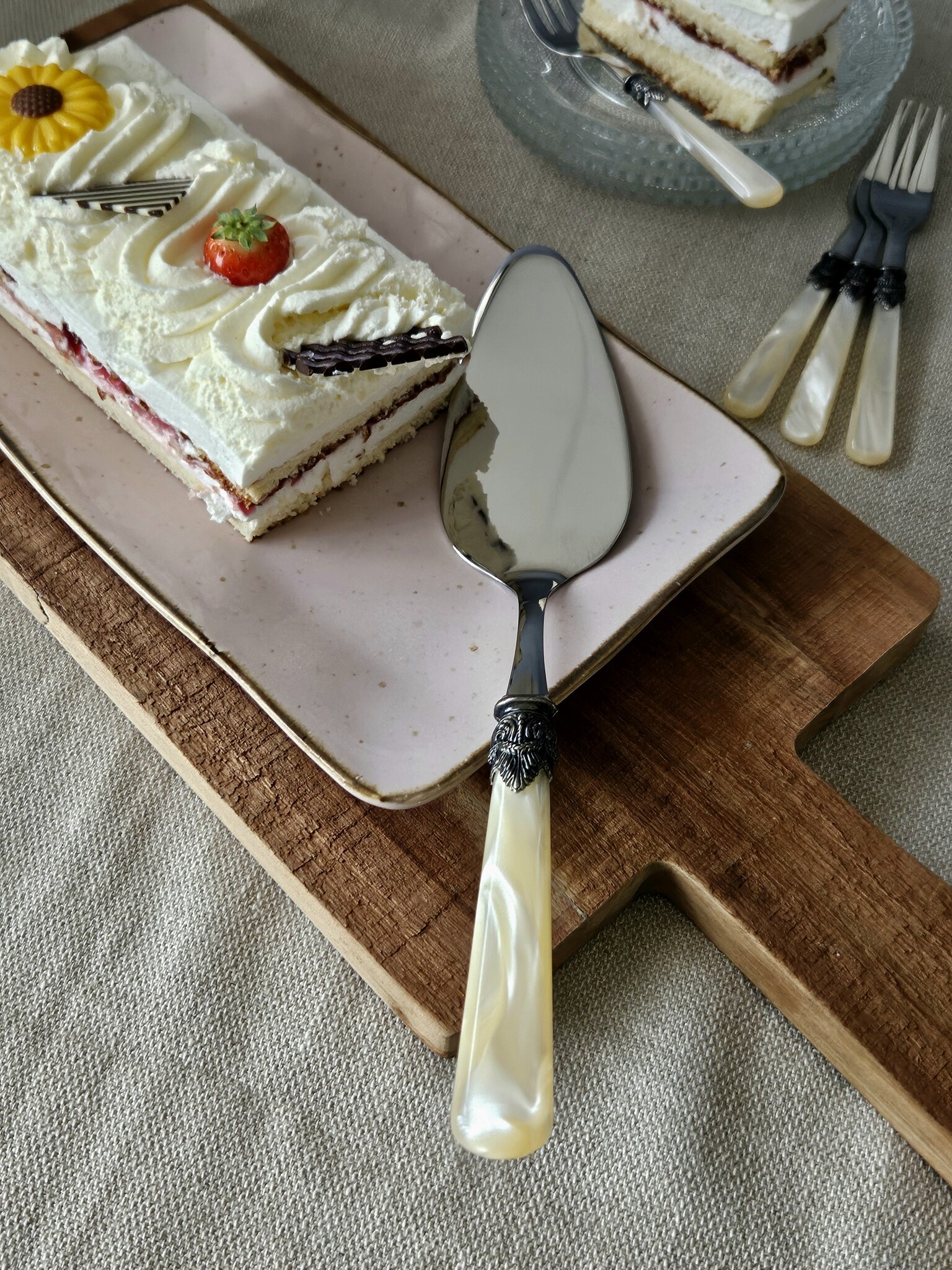 Pala para tarta, Marfil (brillo nácar)