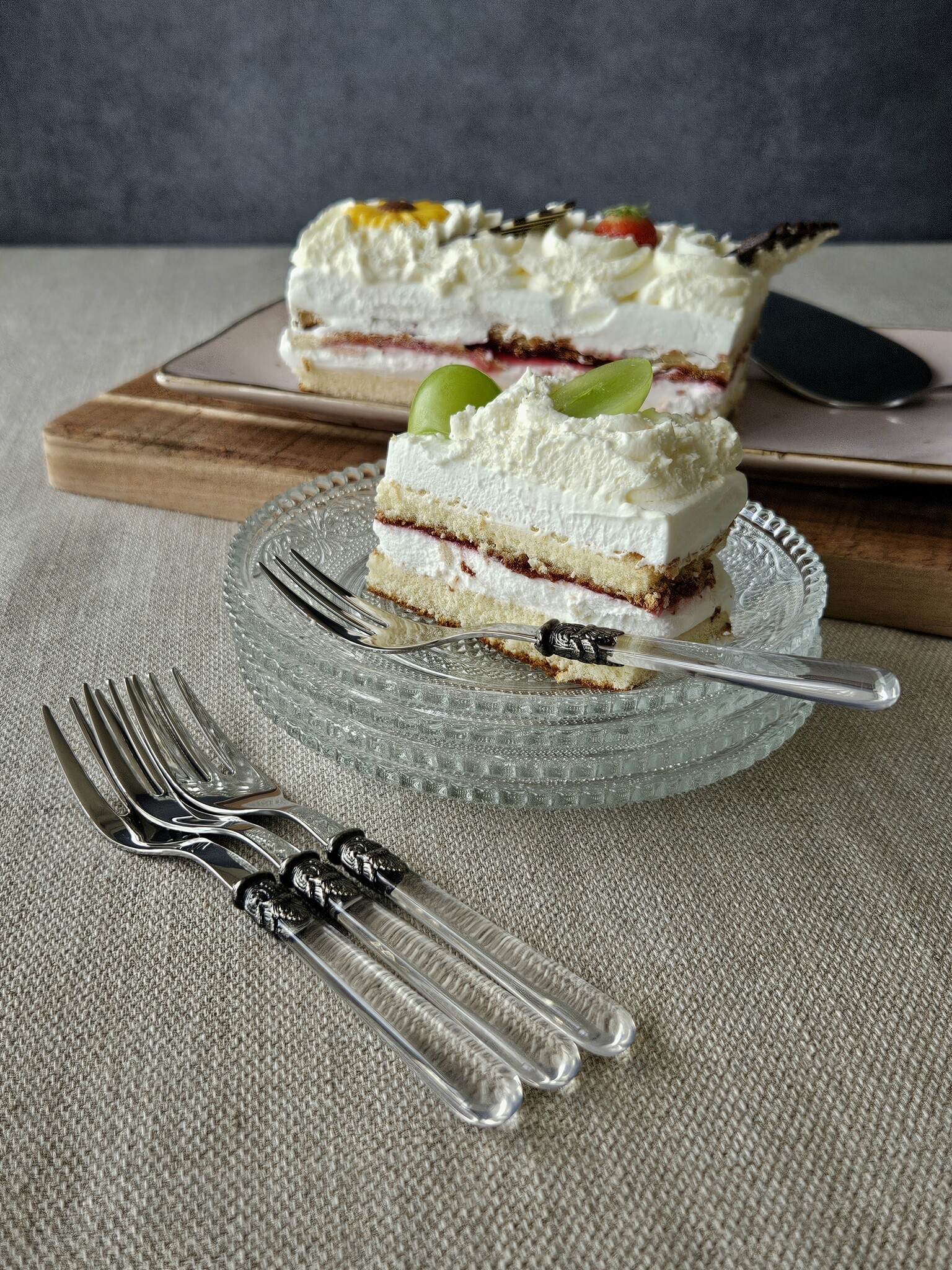 Cake fork, transparent, EME Napoleon
